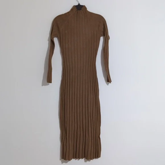 Mango | Dresses | Mango Knit Ribbed Long Sleeve Dress Size Xxs Brown In  Color | Poshmark
